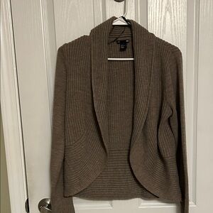 H&M Women's Ribbed Shawl Collar Cardigan —  Light Brown